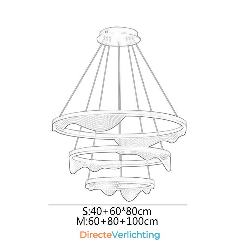 Hanglamp Golden Wave Ripple Hanglamp 3 Lichts