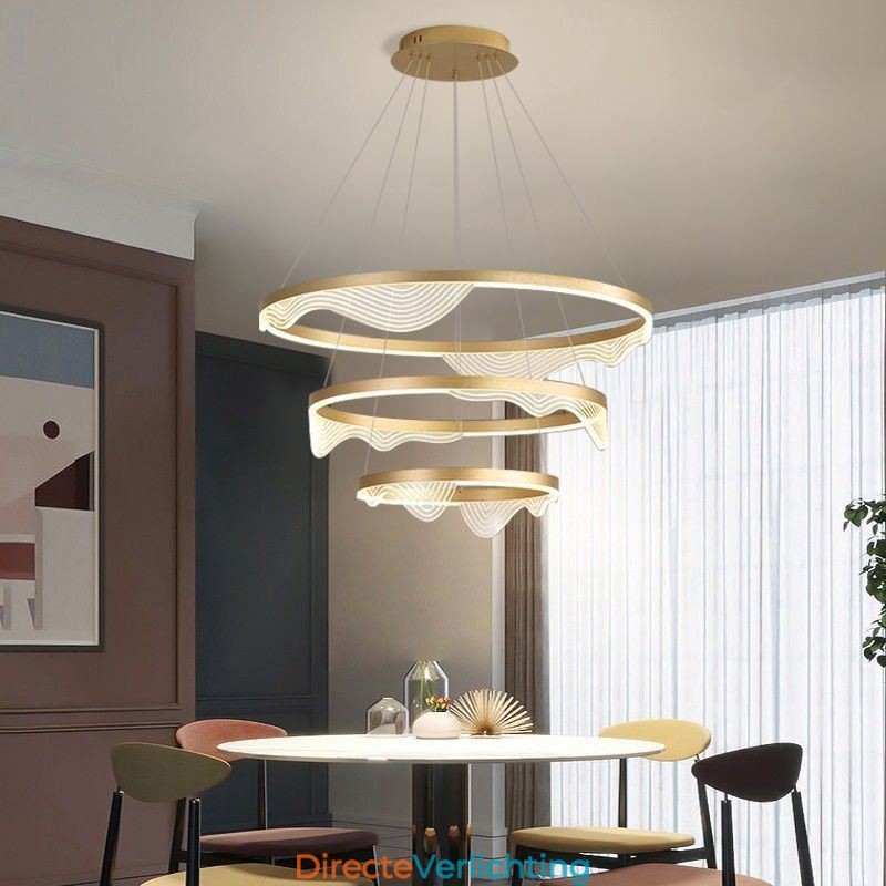 Hanglamp Golden Wave Ripple Hanglamp 3 Lichts