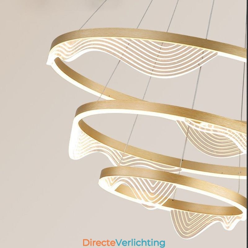 Hanglamp Golden Wave Ripple Hanglamp 3 Lichts