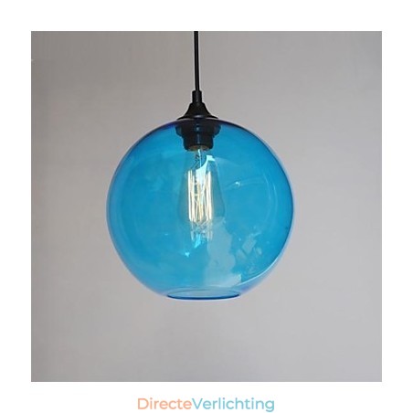Moderne glazen hanglamp in rond blauw bubbeldesign Moderne glazen hanglamp in rond blauw bubbeldesign