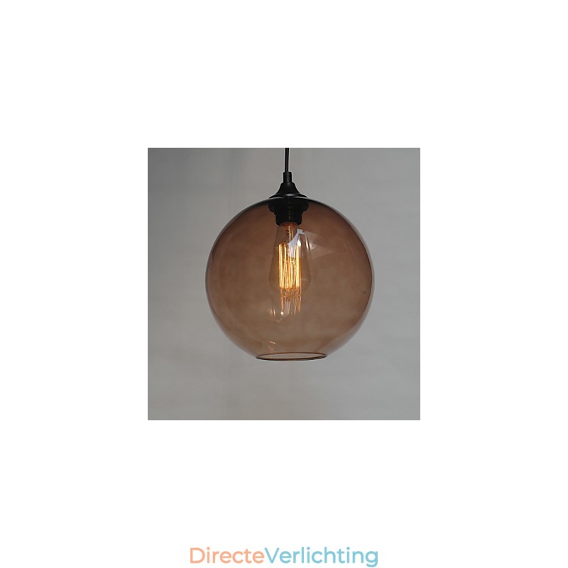 Moderne glazen hanglamp in rond blauw bubbeldesign