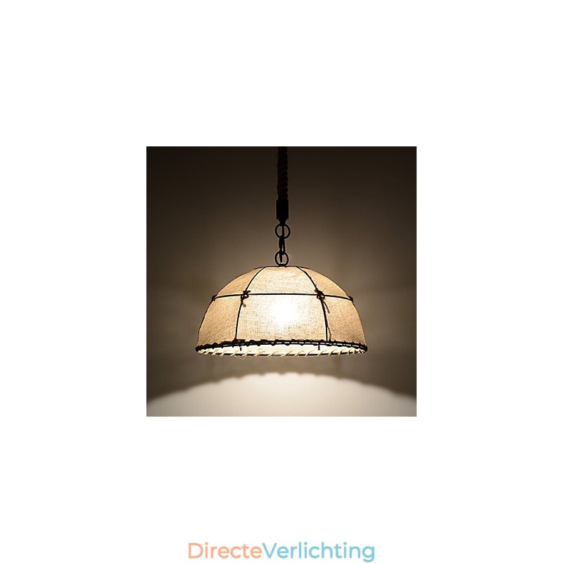 Halve ronde vormige 1-lichts hanglampen Vintage stijl Industrie stijl Gele stoffen en metalen druppellamp