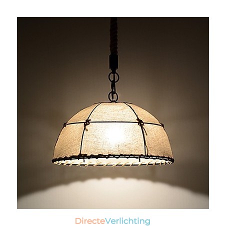 Halve ronde vormige 1-lichts hanglampen Vintage stijl Industrie stijl Gele stoffen en metalen druppellamp Halve ronde vormige 1-lichts hanglampen Vintage stijl Industrie stijl Gele stoffen en metalen druppellamp