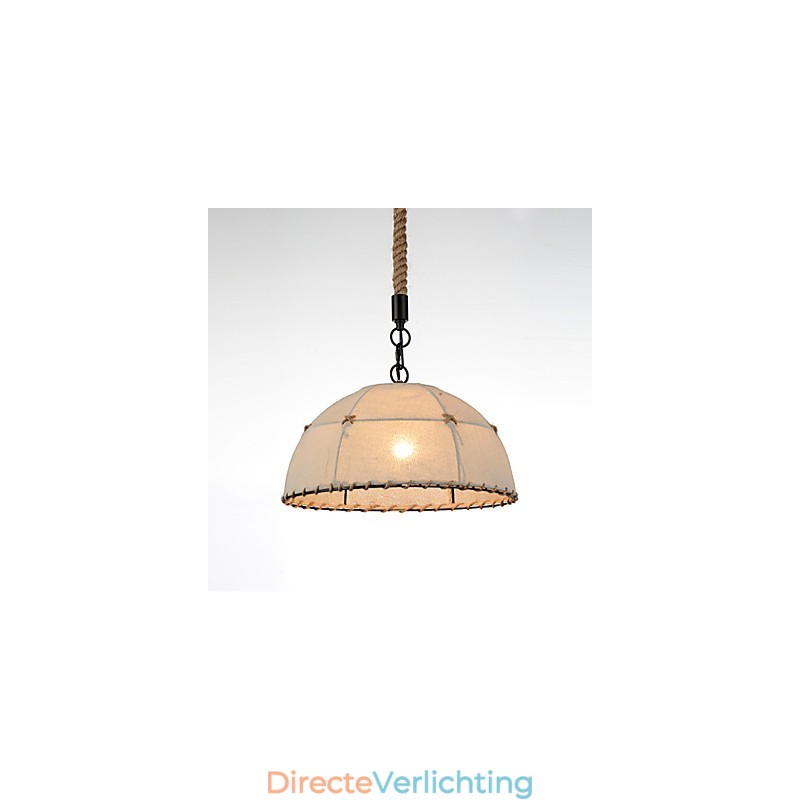 Halve ronde vormige 1-lichts hanglampen Vintage stijl Industrie stijl Gele stoffen en metalen druppellamp