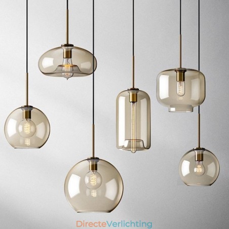 Glazen hanglamp Minimalistische cognackleurige decoratieve glazen lamp Glazen hanglamp Minimalistische cognackleurige decoratieve glazen lamp