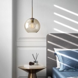 Glazen hanglamp Minimalistische cognackleurige decoratieve glazen lamp