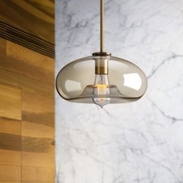 Glazen hanglamp Minimalistische cognackleurige decoratieve glazen lamp