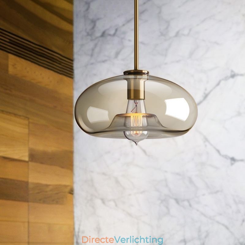 Glazen hanglamp Minimalistische cognackleurige decoratieve glazen lamp