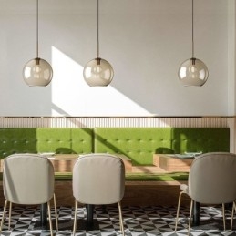 Glazen hanglamp Minimalistische cognackleurige decoratieve glazen lamp