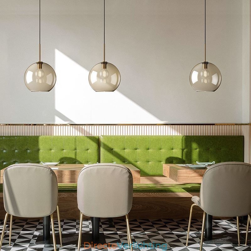 Glazen hanglamp Minimalistische cognackleurige decoratieve glazen lamp