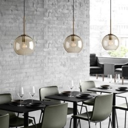 Glazen hanglamp Minimalistische cognackleurige decoratieve glazen lamp
