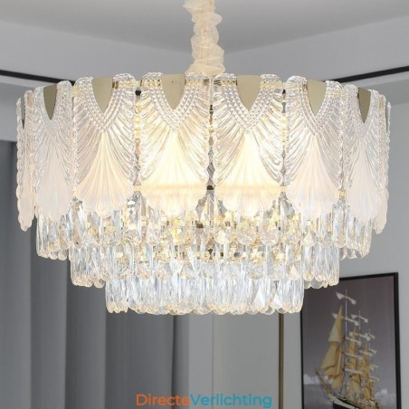 Kristallen hanglamp kant ronde plafondverlichtingsarmatuur Kristallen hanglamp kant ronde plafondverlichtingsarmatuur
