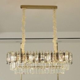 Rechthoekige hanglamp Kristallen plafondlamp