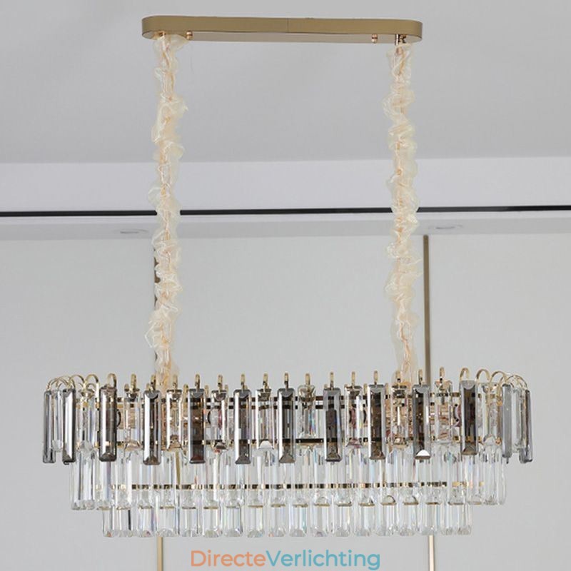Rechthoekige hanglamp Kristallen plafondlamp