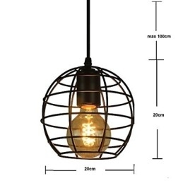 Globe-vormige Europese stijl vintage kroonluchter voor zwarte hanglamp