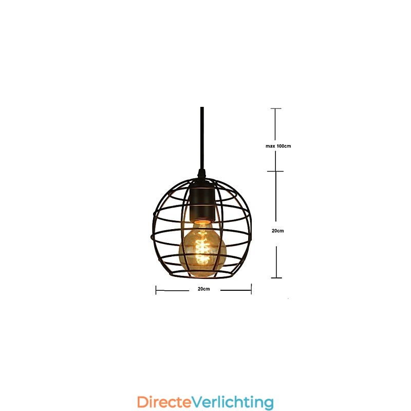 Globe-vormige Europese stijl vintage kroonluchter voor zwarte hanglamp