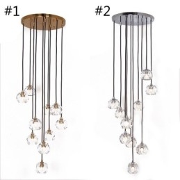 Moderne kristallen plafondlamp in de vorm van een voetbal