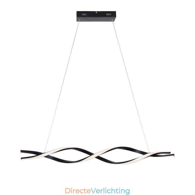 Moderne hanglamp in zwarte golfvorm, hanglampen