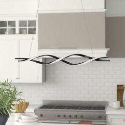 Moderne hanglamp in zwarte golfvorm, hanglampen