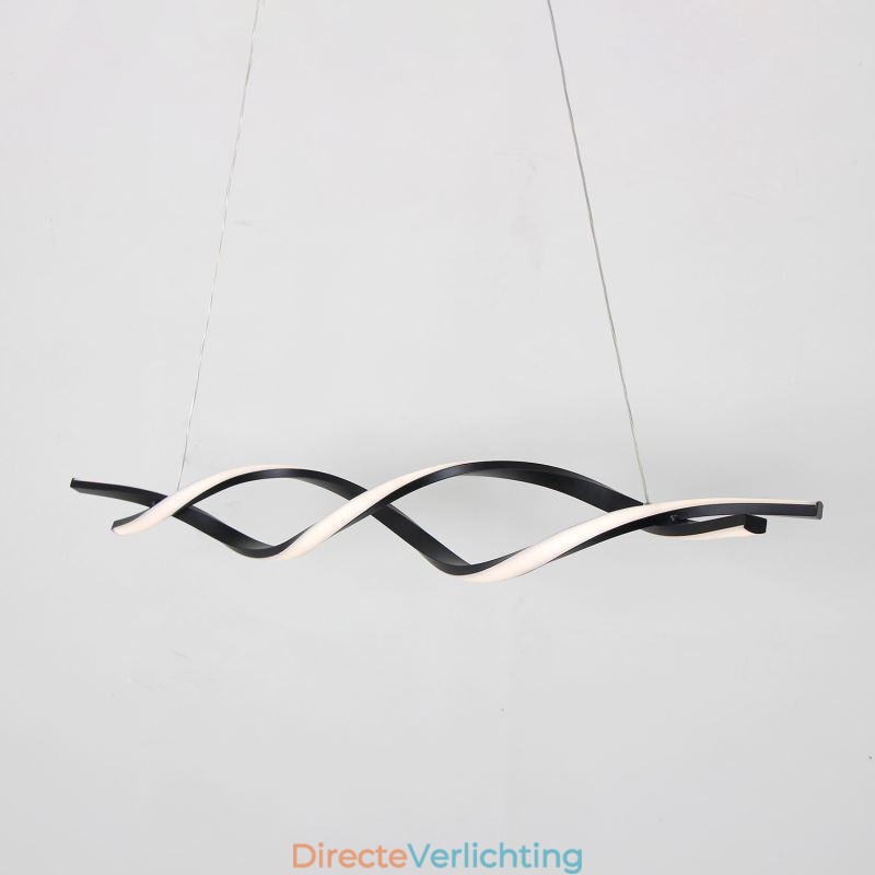 Moderne hanglamp in zwarte golfvorm, hanglampen