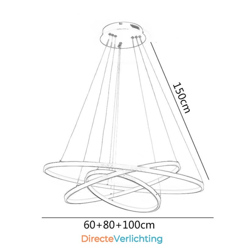 Hanglamp Moderne Kroonluchter Verlichting 3 Ringen Plafondlamp