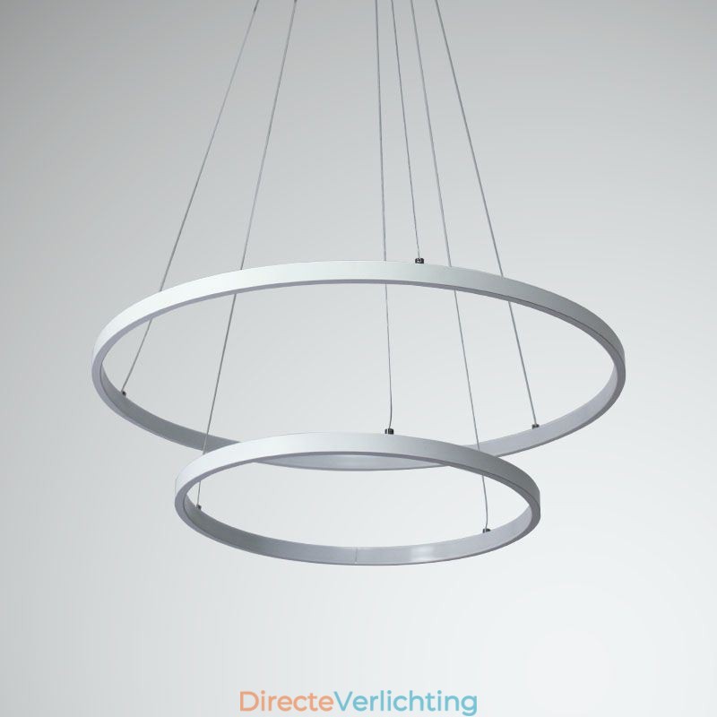 Moderne eenvoudige hanglamp van aluminium met dubbele ring