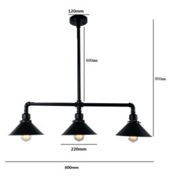 3 Licht Retro Industriële Vintage Waterpijp Hanglamp Kroonluchter Landelijke Rustieke Stijl
