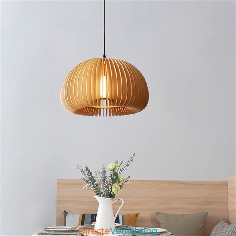 Retro Stijl Hanglamp Lindehouten Pompoen Hanglamp