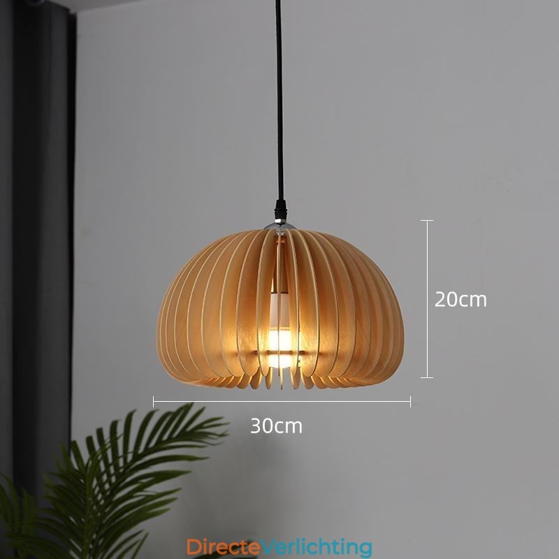 Retro Stijl Hanglamp Lindehouten Pompoen Hanglamp
