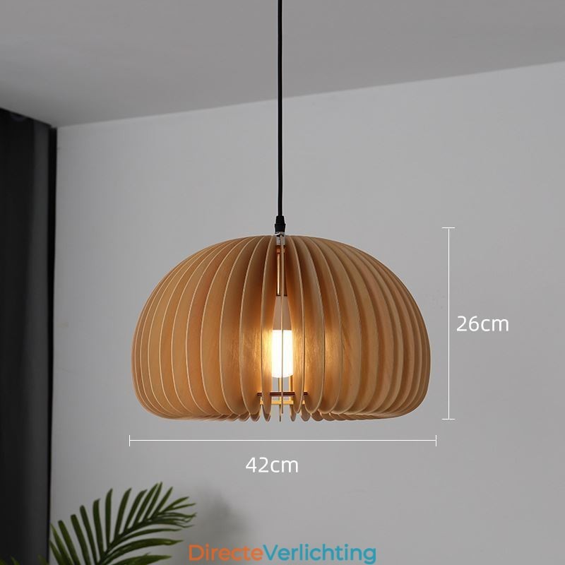 Retro Stijl Hanglamp Lindehouten Pompoen Hanglamp