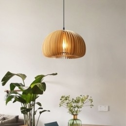 Retro Stijl Hanglamp Lindehouten Pompoen Hanglamp