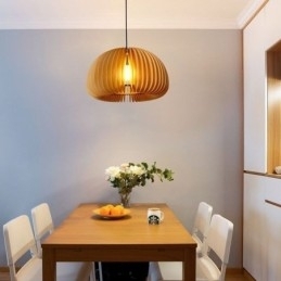 Retro Stijl Hanglamp Lindehouten Pompoen Hanglamp
