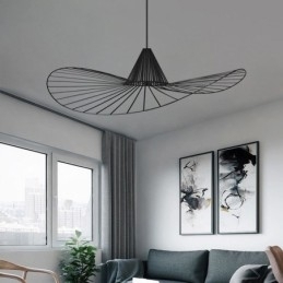 IJzeren hanglamp Eenvoudige strohoedlamp 1 licht
