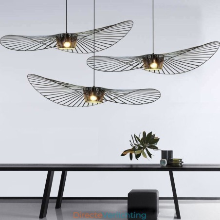 IJzeren hanglamp strohoedlamp 1 licht IJzeren hanglamp strohoedlamp 1 licht