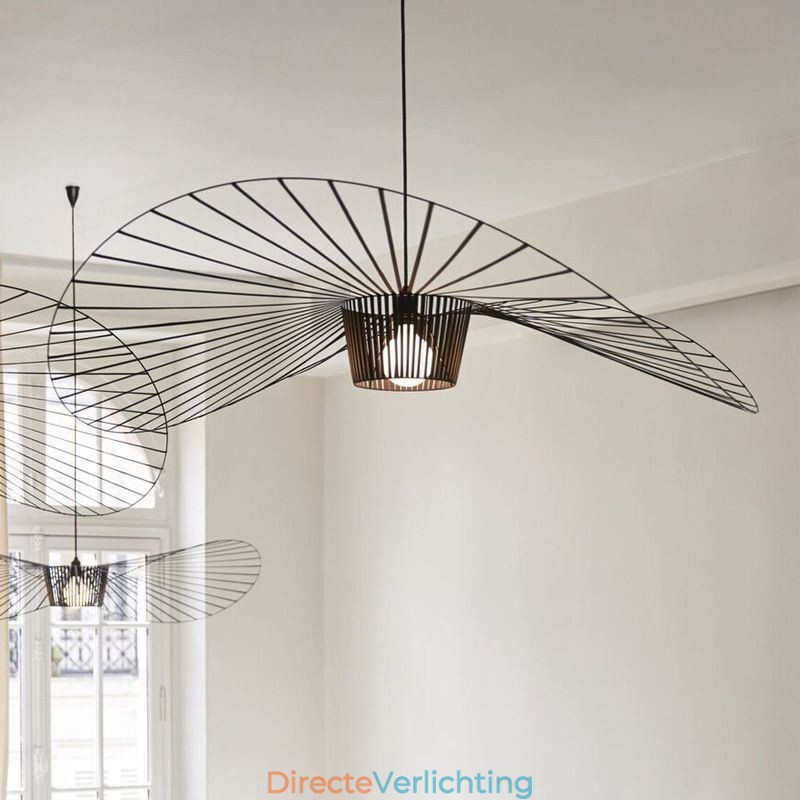 IJzeren hanglamp strohoedlamp 1 licht