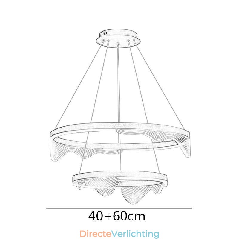 Golden Wave Ripple Hanglamp Plafondlamp 2 Lichten