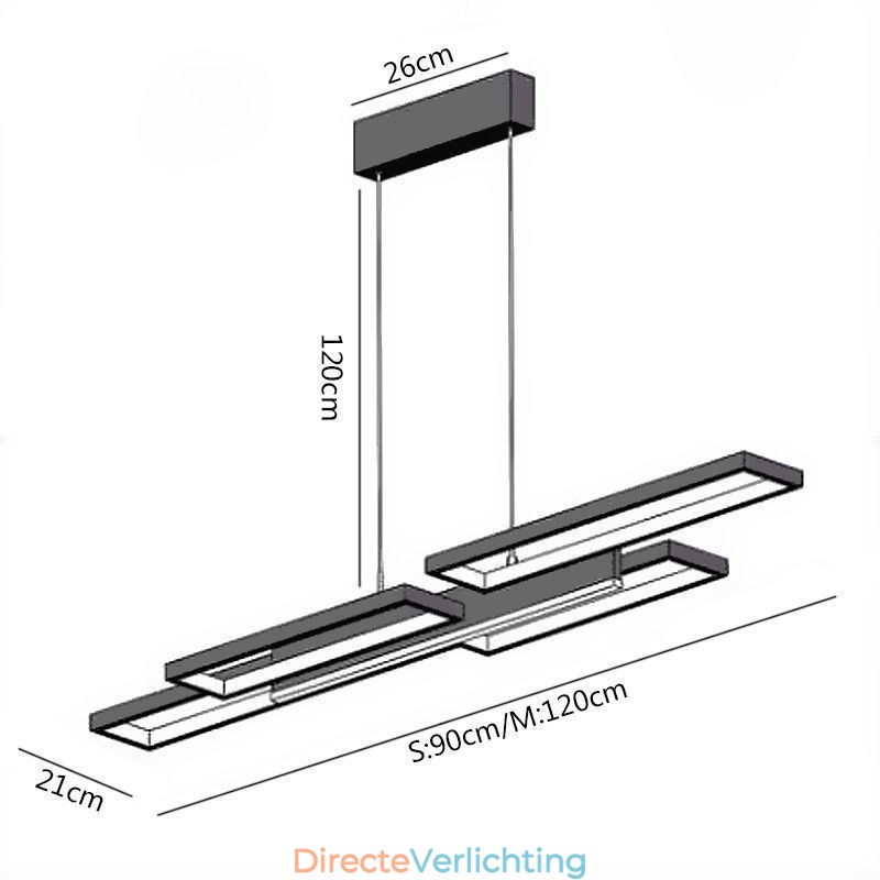 Moderne hanglamp horizontaal plafondlamp armatuur