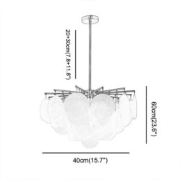 Moderne hanglamp met 6 lampen en glazen vorm