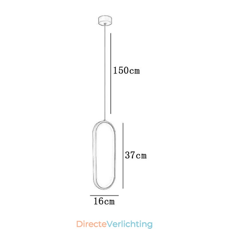Ovale hanglamp, decoratieve lamp van acryl