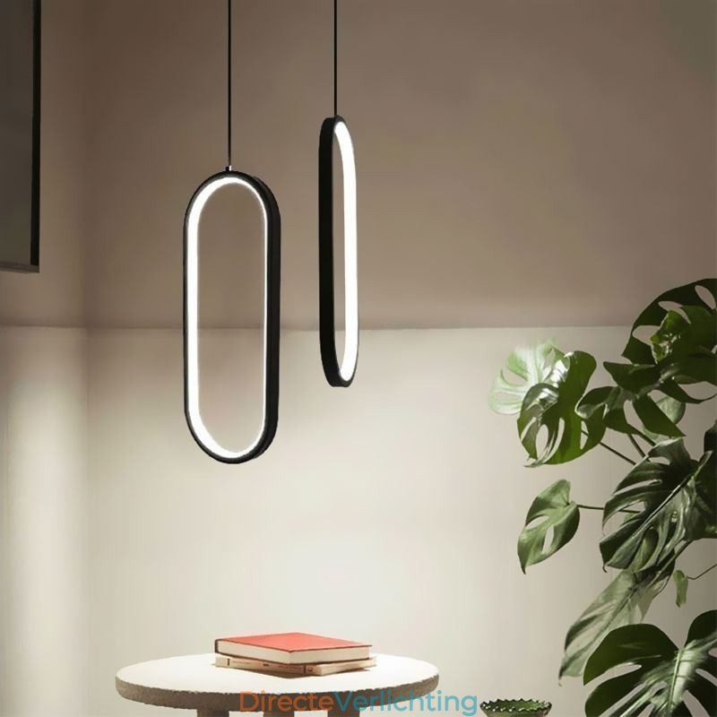 Ovale hanglamp, decoratieve lamp van acryl