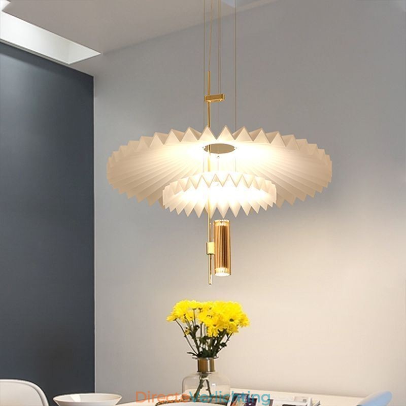 Moderne geplooide hanglamp, decoratieve verlichting van acryl