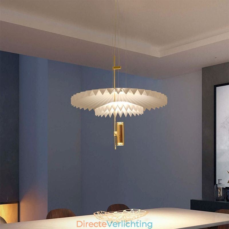 Moderne geplooide hanglamp, decoratieve verlichting van acryl