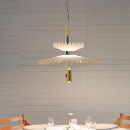 Moderne geplooide hanglamp, decoratieve verlichting van acryl