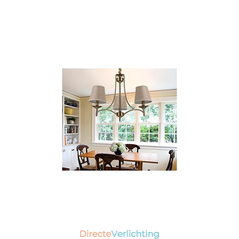 Moderne eigentijdse traditionele klassieke rustieke lodge vintage eiland messing metalen kroonluchter eetkamer