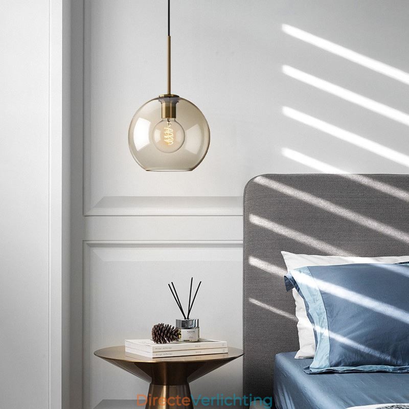 Glazen hanglamp Minimalistische cognackleurige decoratieve glazen lamp
