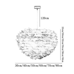 Mooie decoratieve hanglamp in de vorm van een veer