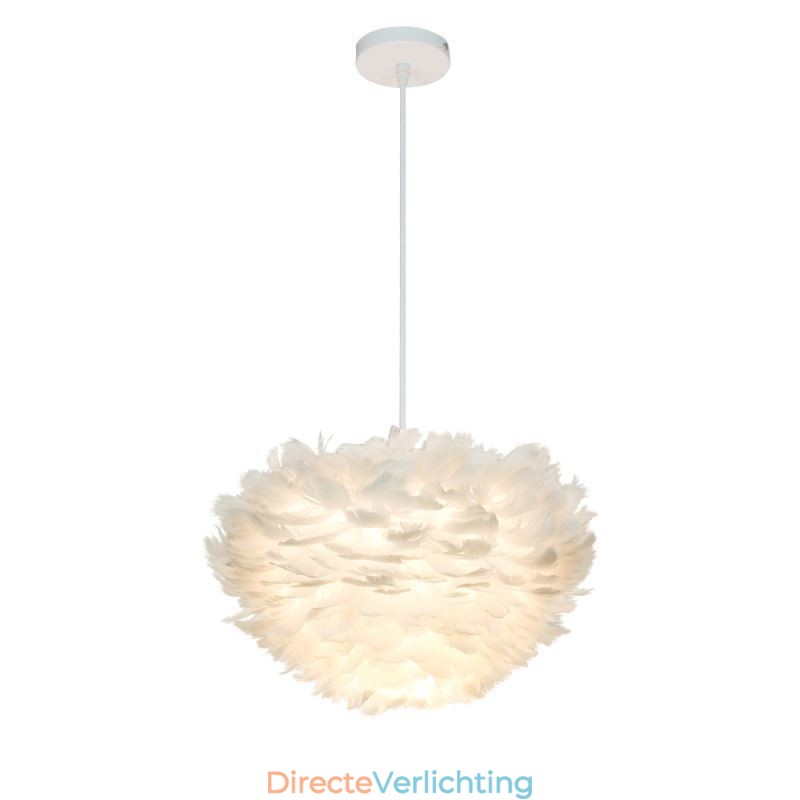 Mooie decoratieve hanglamp in de vorm van een veer