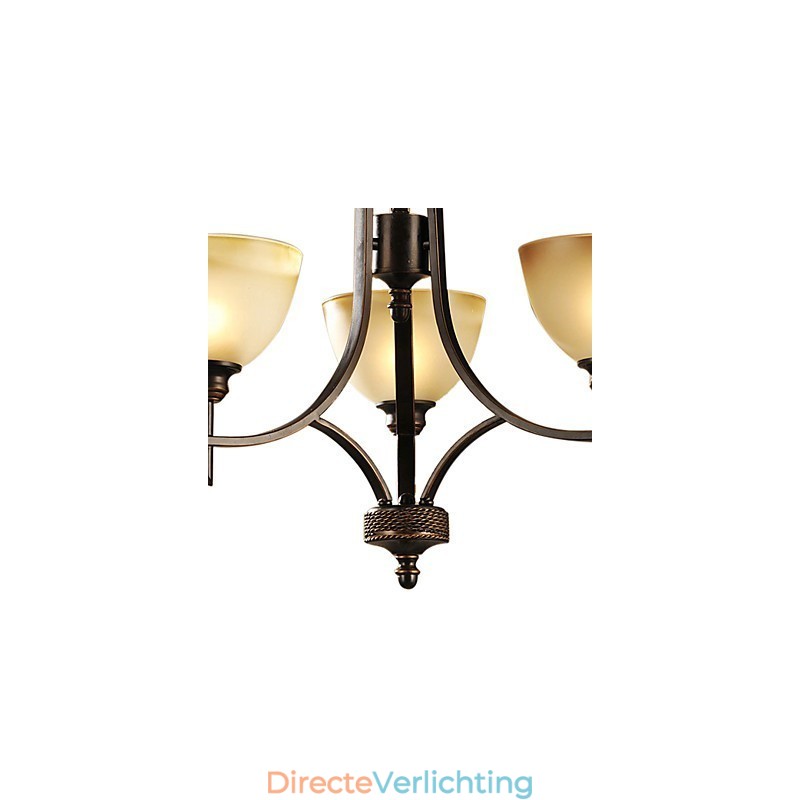 Elegante kroonluchter met 3 lampen in warm licht