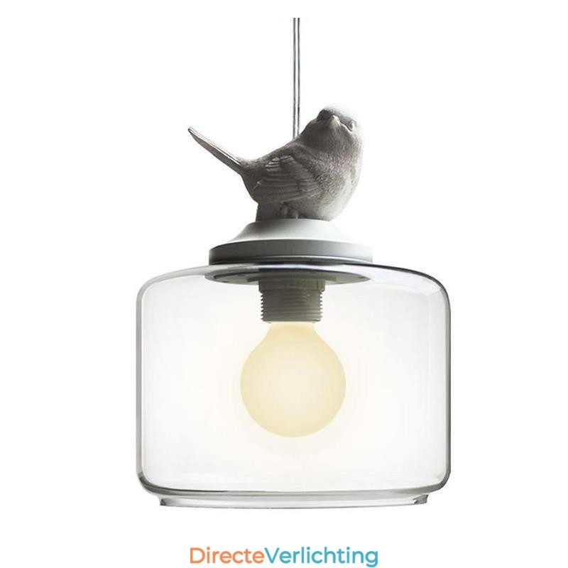 Retro Stijl Glazen Hanglamp Kleine Vogel Decoratieve Verlichting