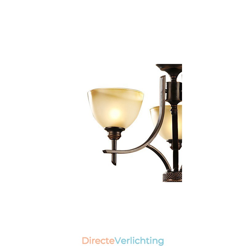 Elegante kroonluchter met 3 lampen in warm licht